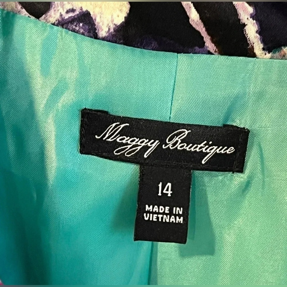 Maggy Boutique Multicolor Cotton Floral Blazer – Size 14 - Picture 5 of 6